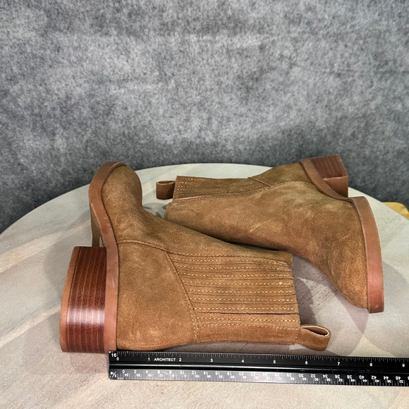 Dolce Vita Farlin Chelsea Bootie Size 7.5 Camel Brown Leather Pull On Boots - Picture 13 of 15